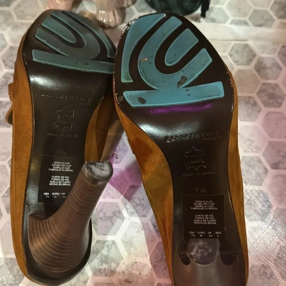 Kenneth Cole leather mule loafers, size 7 1/2 unique 2000s vintage. - Picture 5 of 10